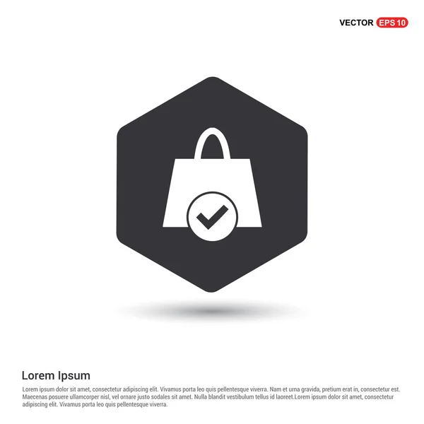 Shopping bag with check mark icon — Stock Vector