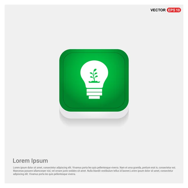 Green energy bulb Icon — Stock Vector