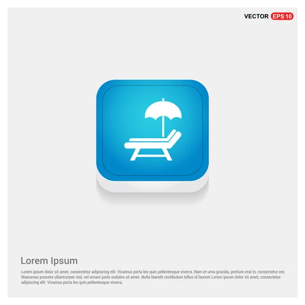 Paraguas de playa y chaise longue icono — Vector de stock