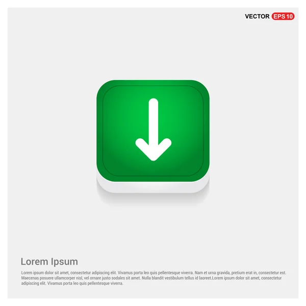 Zelená ikona se šipkou dolů — Stockový vektor