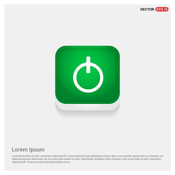 Square web power icon — Stock Vector