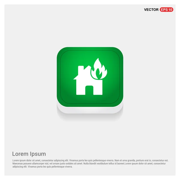 Maison sur feu icône — Image vectorielle