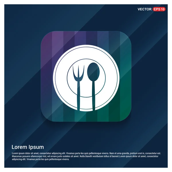 Étel étlap ikon-villát és kanalat — Stock Vector