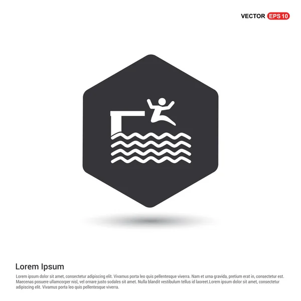 Hoppa i vatten ikonen — Stock vektor
