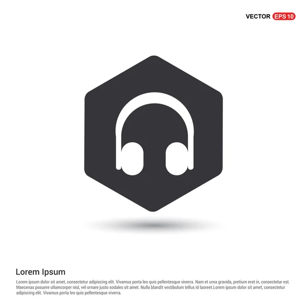 Botón auriculares icono Web — Vector de stock