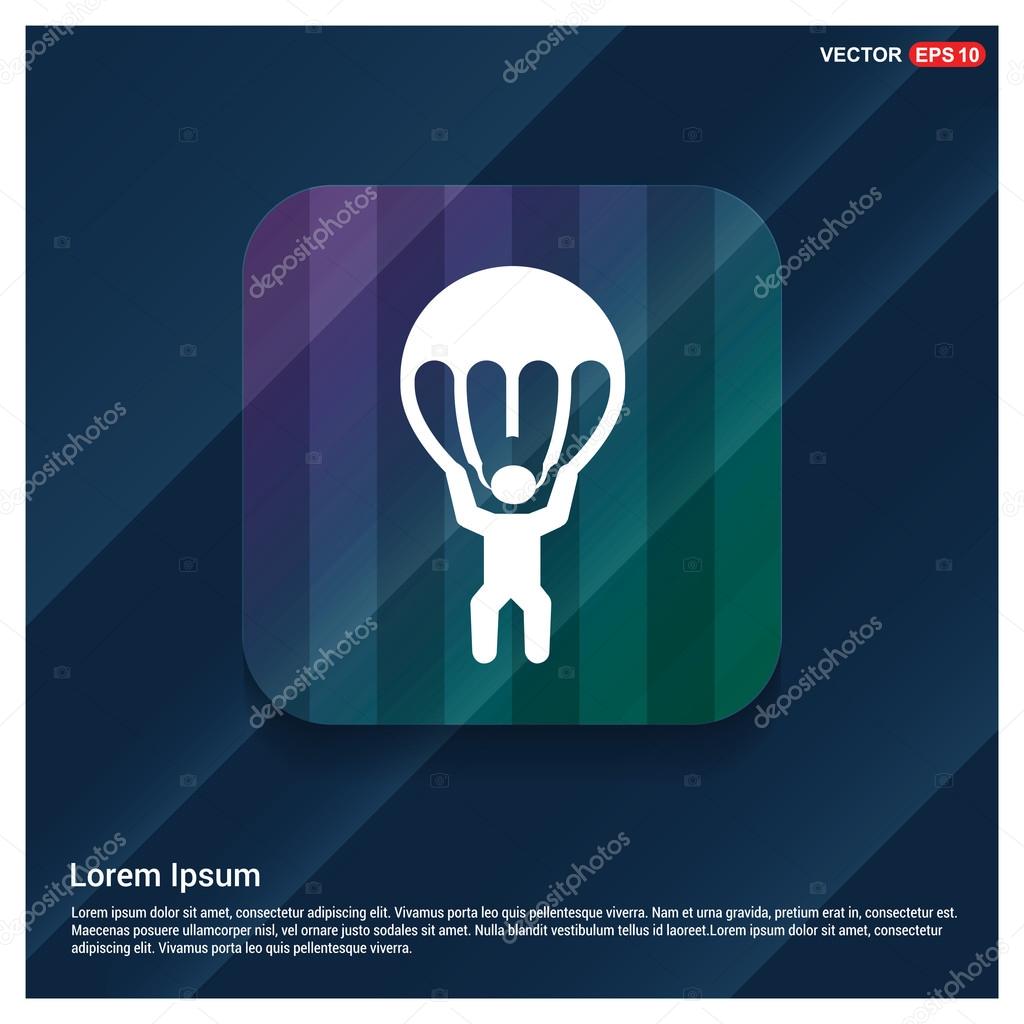 Man with parachute icon