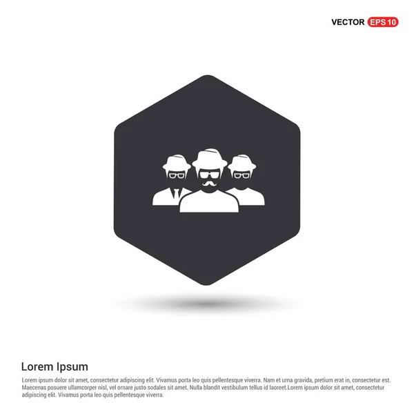 Grupo de personas en el icono de sombreros — Vector de stock