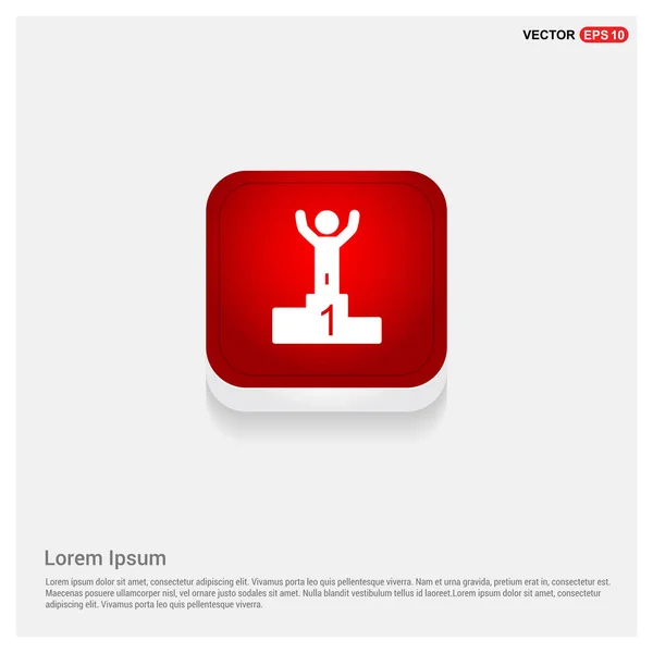 Piros gomb ikon — Stock Vector