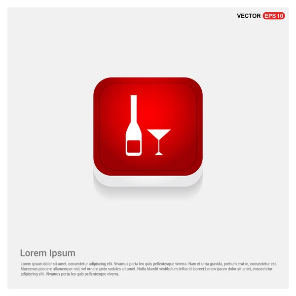 Copa de cóctel y botella icono — Vector de stock