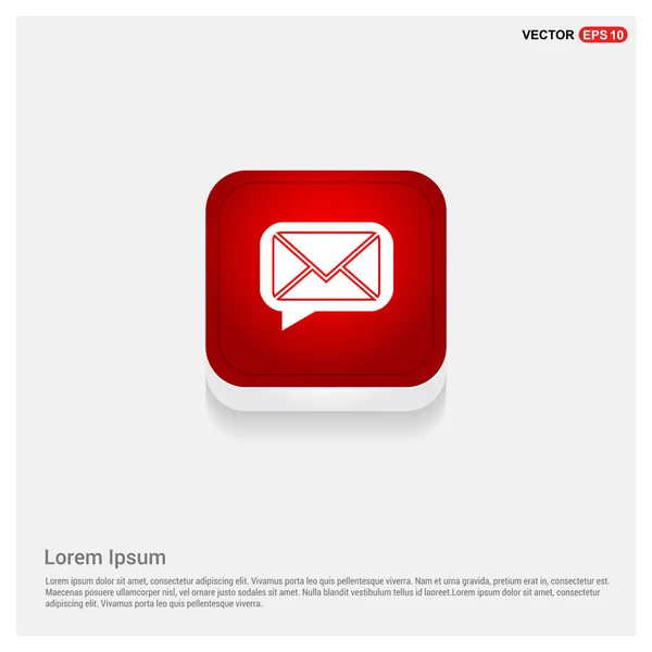 Lettre signe en bouton rouge — Image vectorielle