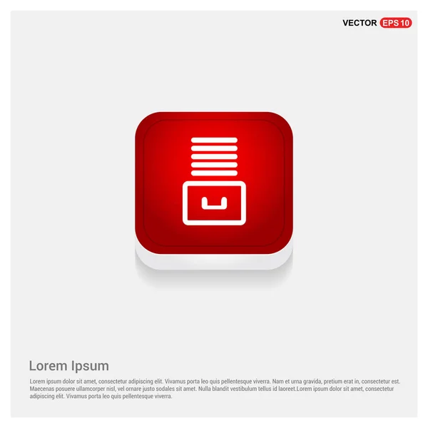 Icono botón rojo — Vector de stock