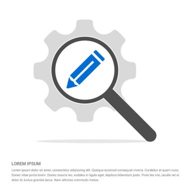 Büyüteç'i düz tasarım kalem simgesini