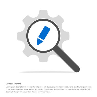 Büyüteç'i düz tasarım kalem simgesini