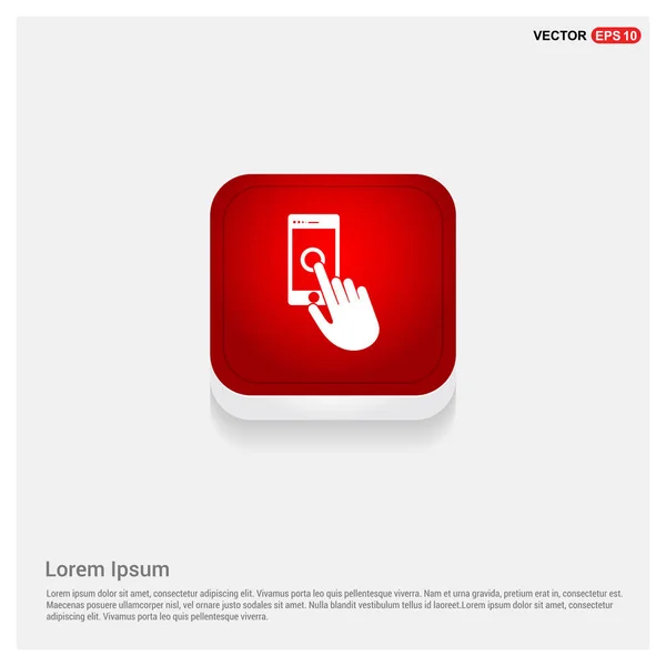 Icono botón rojo — Vector de stock