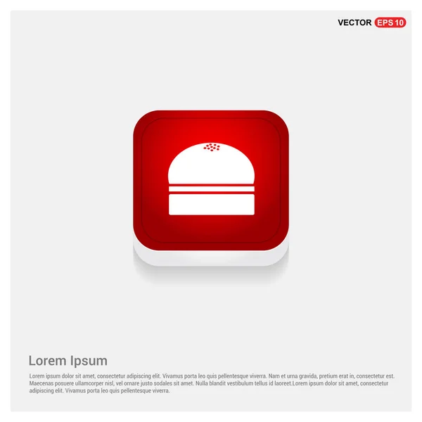 Icono botón rojo — Vector de stock