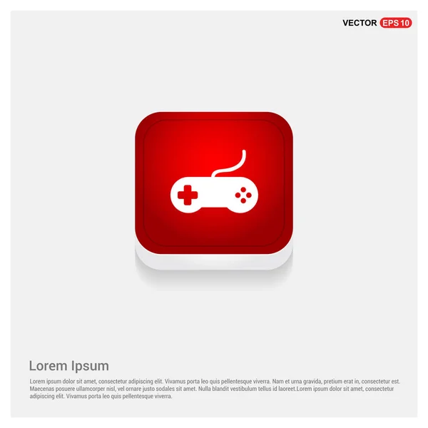 Icono botón rojo — Vector de stock