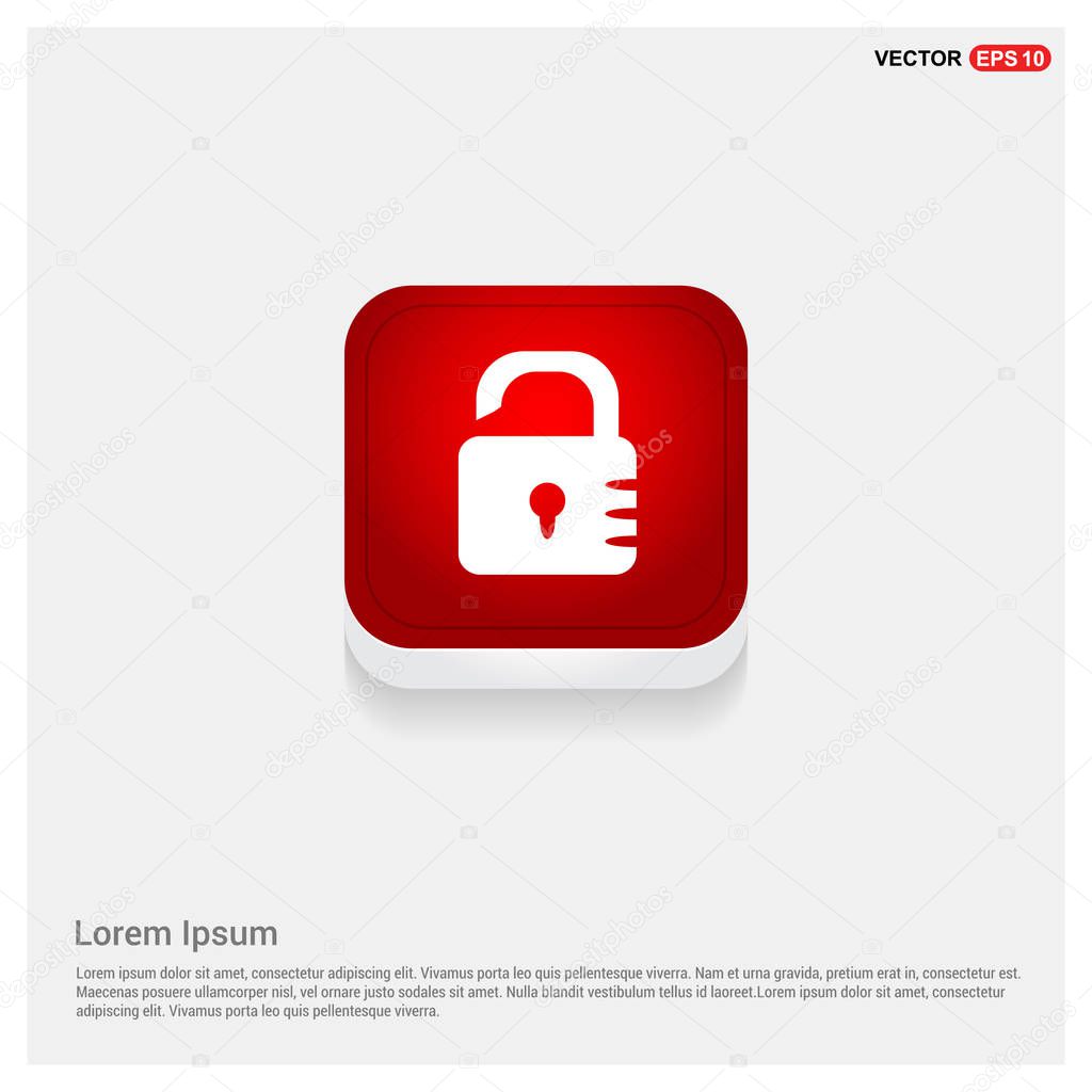 Padlock web icon, Vector Illustration