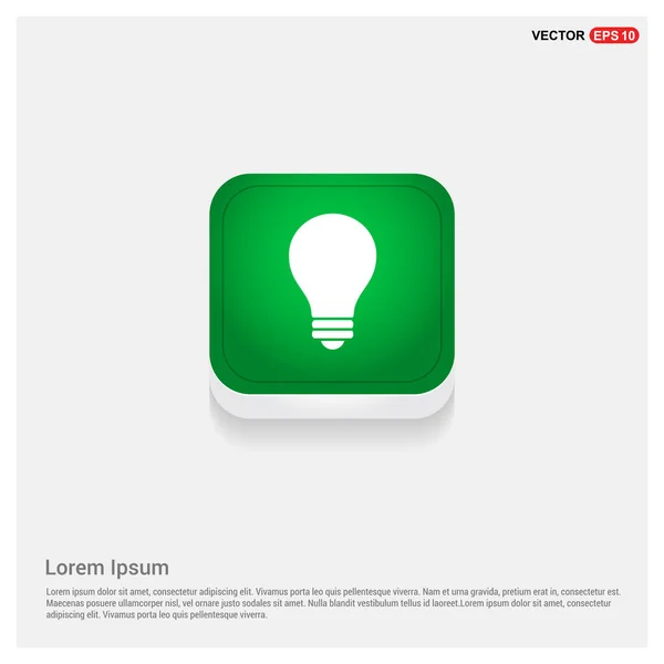 Лампочка в зеленой кнопке — стоковый вектор