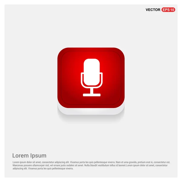 Panneau de microphone en bouton rouge — Image vectorielle