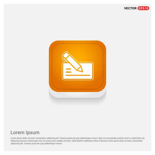 Pomarańczowy przycisk ikona — Wektor stockowy