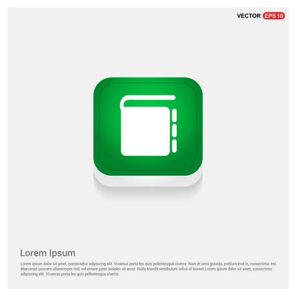 Libro en botón verde — Vector de stock