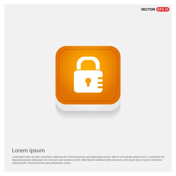 Lock znak wewnątrz pomarańczowy przycisk — Wektor stockowy