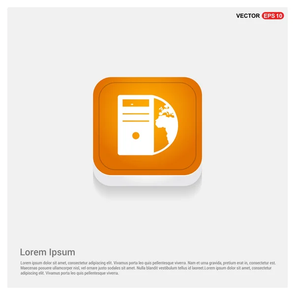 Orange button icon — Stock Vector