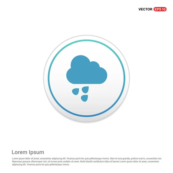 Regn moln med solen i blå knapp — Stock vektor