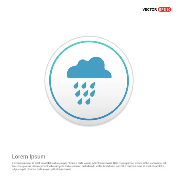 Rainy cloud in blue button — Stock Vector