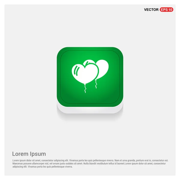 Coeurs en bouton vert — Image vectorielle