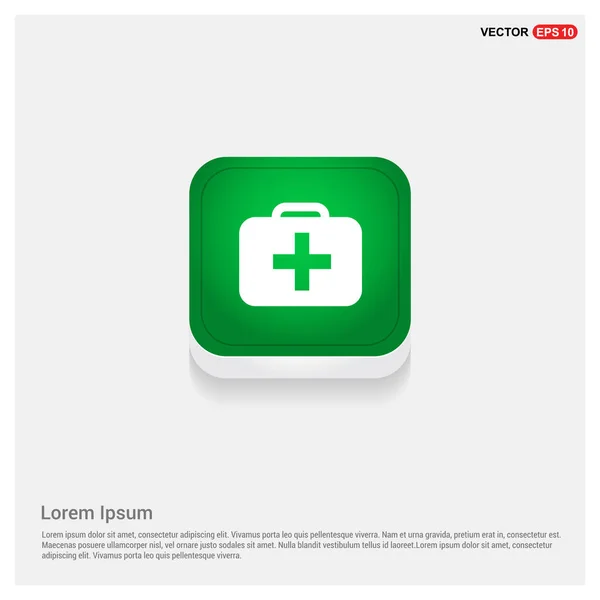 Medicine bag in green button — Stock Vector