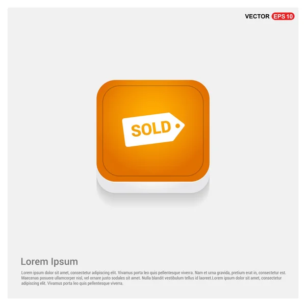 Signo de etiqueta en botón naranja — Vector de stock
