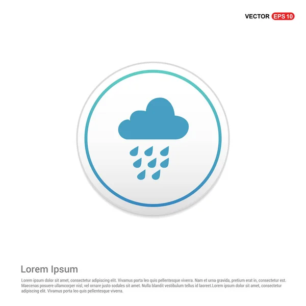 Rainy cloud in blue button — Stock Vector