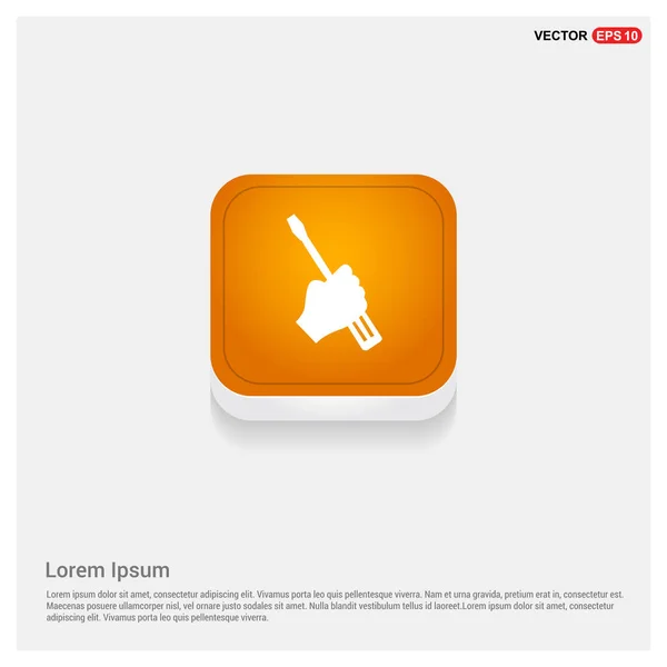 Oranžové tlačítko ikona — Stockový vektor
