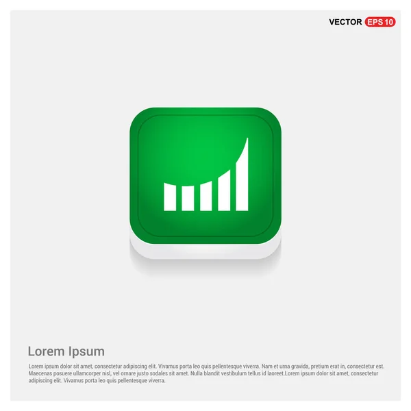 Бізнес діаграма в зеленій кнопці — стоковий вектор