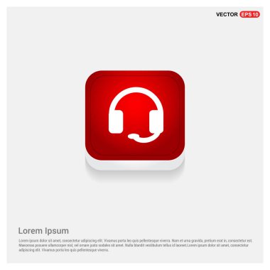 kulaklık kırmızı düğme içinde 