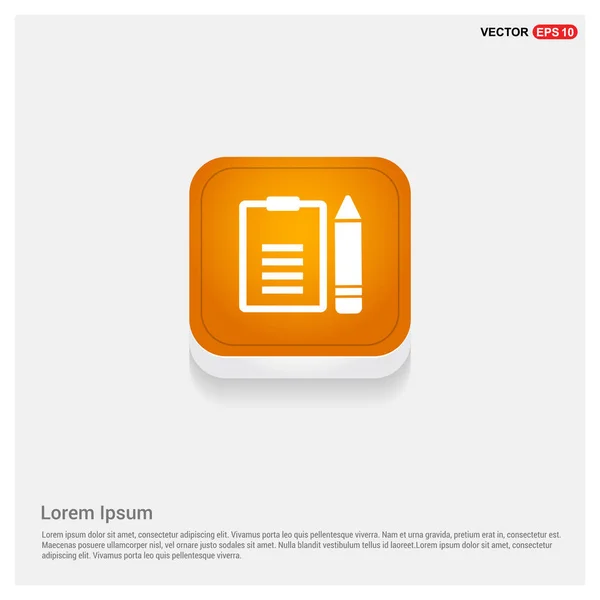 Orange button icon — Stock Vector