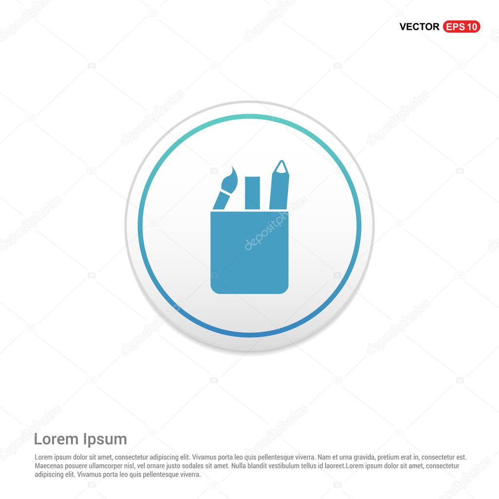 Brush and painting tools in box icon. vector illustration