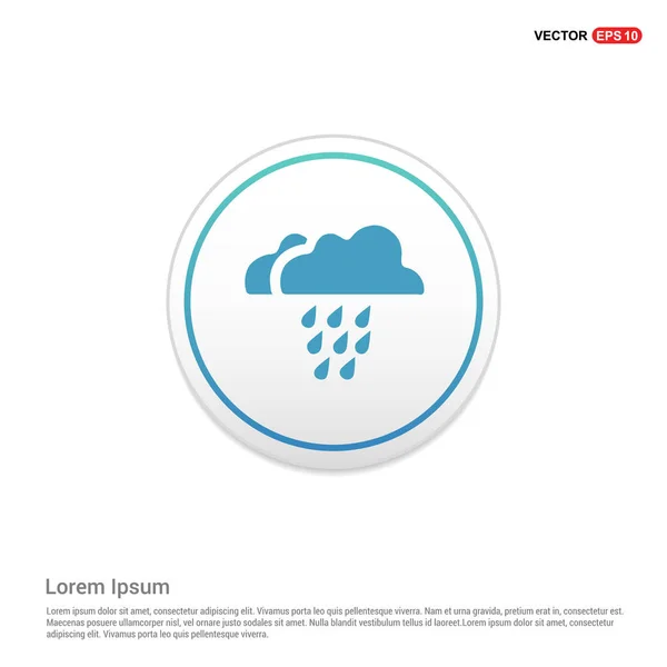 Rainy cloud in blue button — Stock Vector