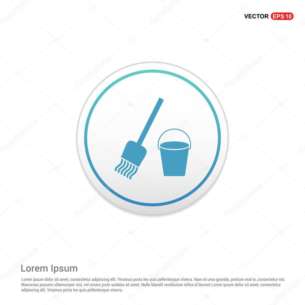 Mop and bucket icon. vector illustration