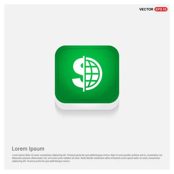 Dollar en globe pictogram — Stockvector