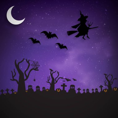 daveti üzerine Cadılar Bayramı partisi, tebrik kartı 