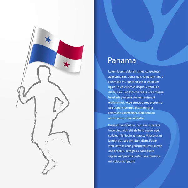 Brochure with man holding Panama flag — Stock Vector