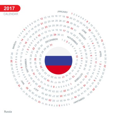 2017 takvim ile Rusya bayrağı