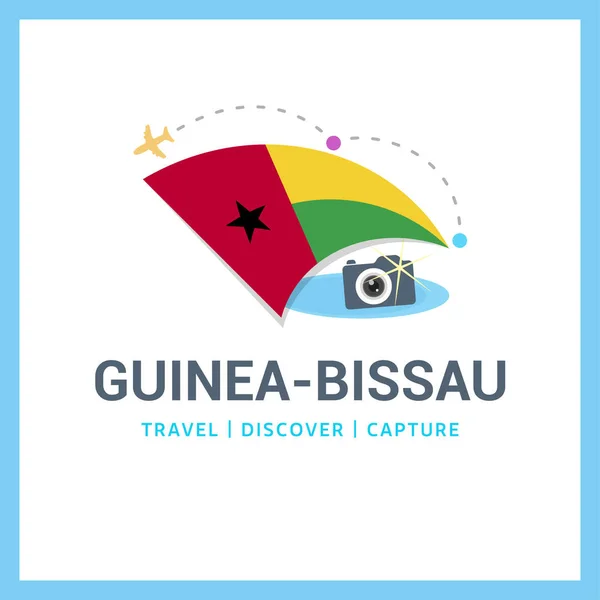 Logotipo de la bandera nacional de Guinea Bissal — Vector de stock