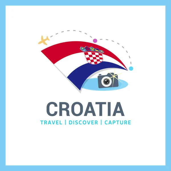 Chorwacja Flaga narodowa logo — Wektor stockowy