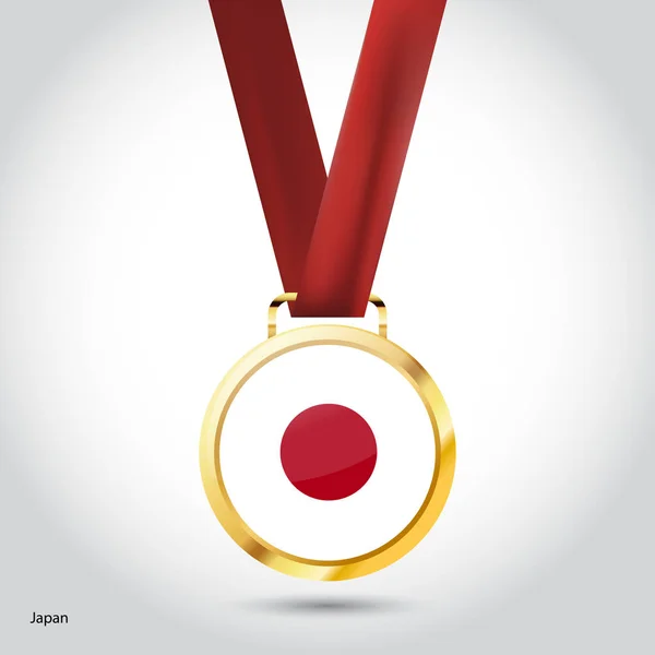 Japanische Flagge in Gold — Stockvektor