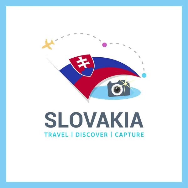 Eslovaquia bandera nacional logo — Vector de stock