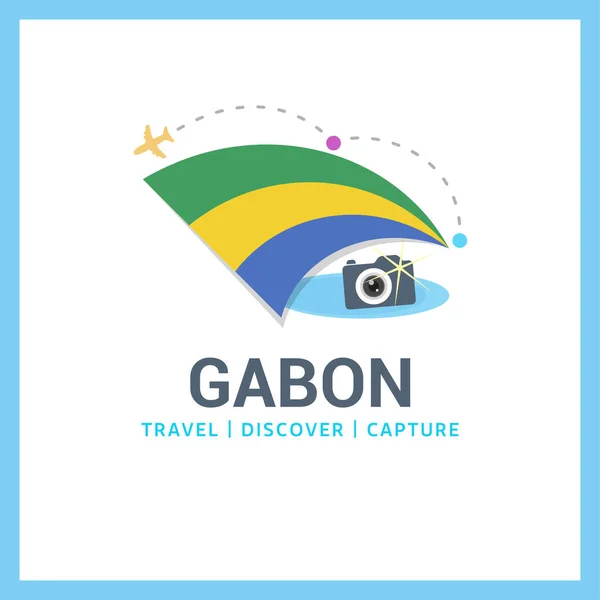Gabon zászlaja logó — Stock Vector