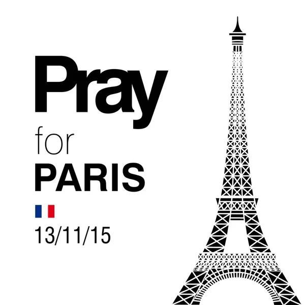 Pray for Paris card — Stock Vector